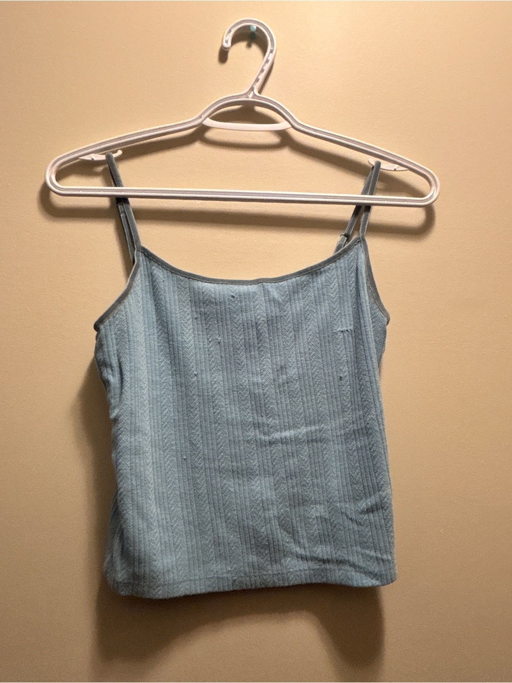 AMERICAN EAGLE Light Blue Tank Top Spaghetti Straps Ribbed Shirt